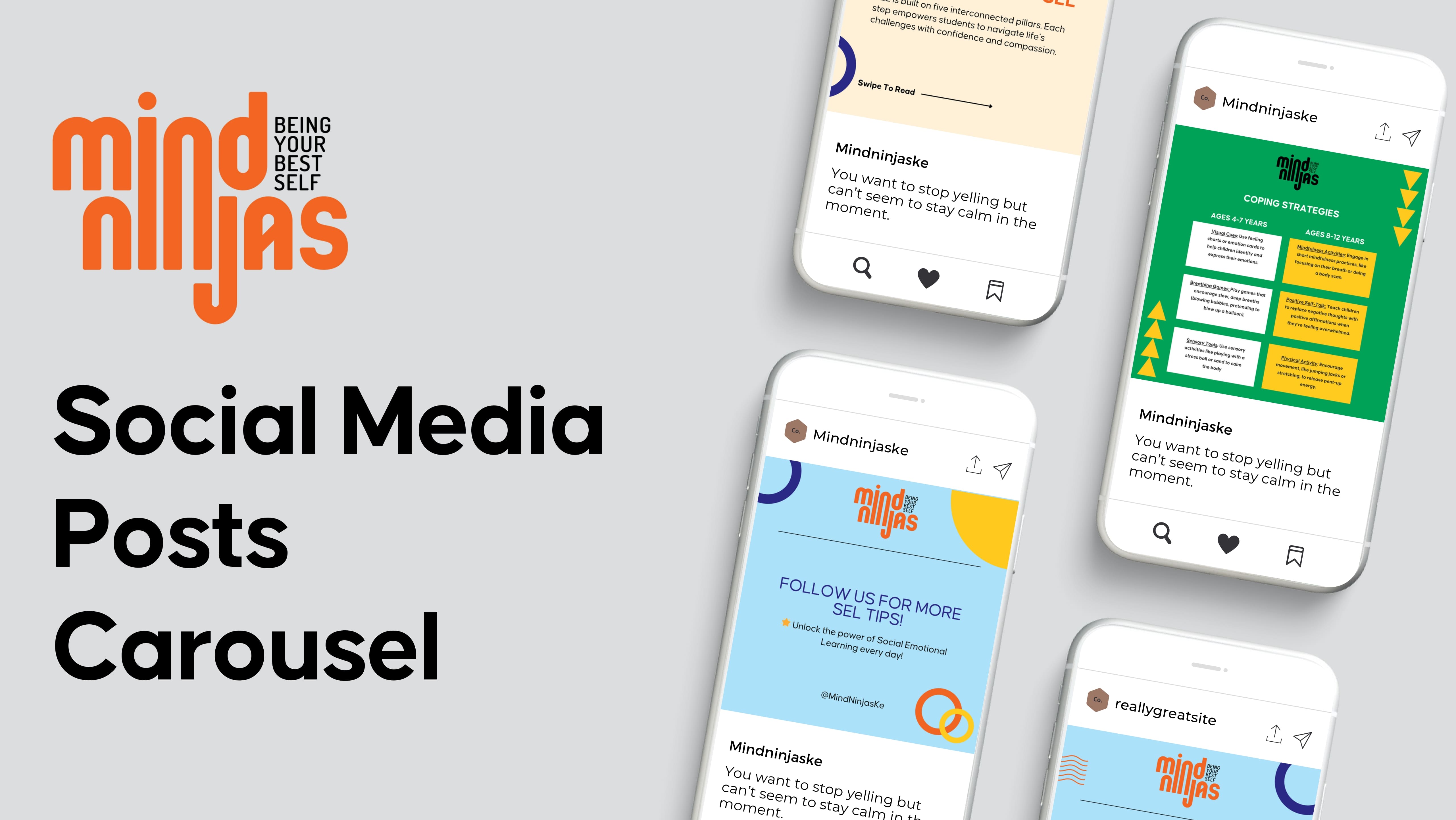 Brian Kamande blocky bits Mind Ninjas social media carousel template design (1)